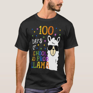 Camiseta 100 Dias De Escola Sem Prob Lama Llama Professora