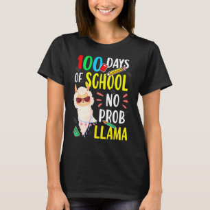 Camiseta 100 Dias De Escola Sem Prob Llama Funny Llama Sayi