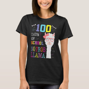 Camiseta 100 Dias De Escola Sem Problema Llama 100º Dia 8