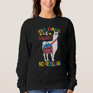 Camiseta 100 Dias de Escola Sem Problema Llama 100º Dia De