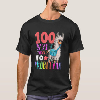 Camiseta 100 Dias De Escola Sem Problema Llama Happy 100º