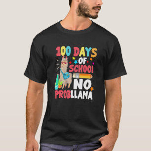 Camiseta 100 Dias de Escola Sem Problema Llama para Meninas