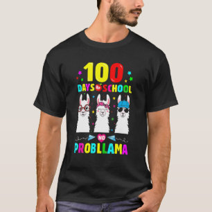 Camiseta 100 dias de escola sem problemas Professores Llama