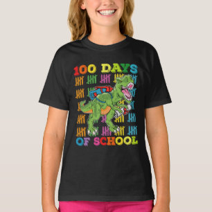 Camiseta 100 Dias De Escola T Rex Dinossauro Professor Alun
