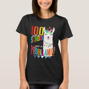 Camiseta 100 Dias de Escola Tenho um Problema Linda Lhama P