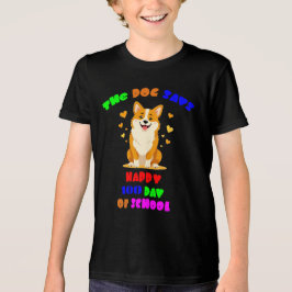 Camiseta 100 dias de escola: uma celebração pawsome com a n