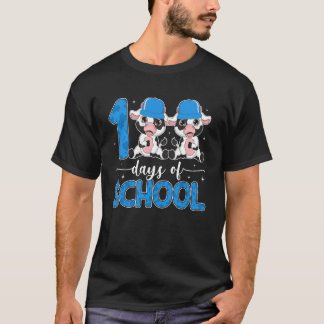 Camiseta 100 Dias de Escola Vacas 100 Dias Alunos Mais Inte