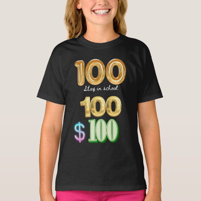 Camiseta 100 dias de estadia na escola (Frente)