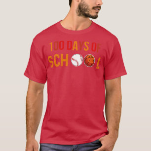 Camiseta 100 dias de estudante de basquetebol escolar