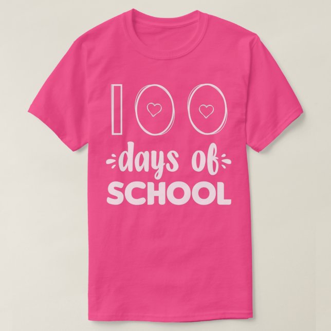 Camiseta 100 Dias de Estudantes Escolares e Professores (Frente do Design)
