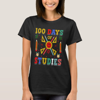 Camiseta 100 Dias De Estudo Criança De Escolas Primárias