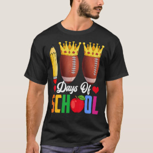Camiseta 100 Dias De Fãs De Futebol Escolar 100.º Dia Do Sc