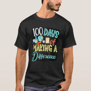 Camiseta 100 Dias de Fazendo Diferenças 100º Dia de Escola