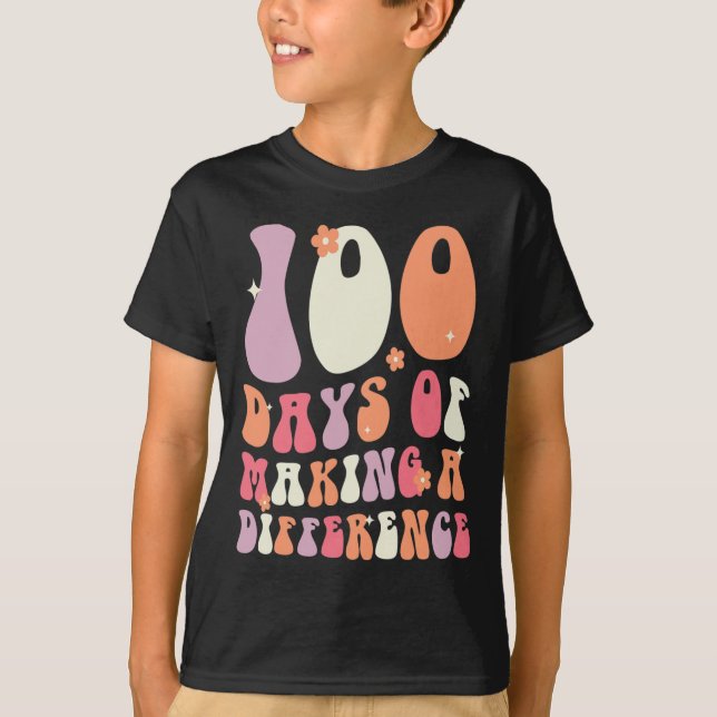 Camiseta 100 Dias De Fazer Diferença 100º Dia De Ensino (Frente)