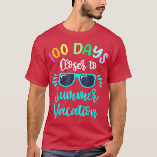 Camiseta 100 Dias De Férias De Verão Mais Próximas Da Escol