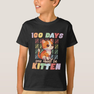 Camiseta 100 Dias De Gatinhos Da Escola 100. Gatinhos Do Ga