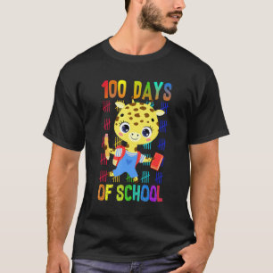 Camiseta 100 Dias De Girafa Escolar, Crianças Mais Intelige