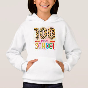 Camiseta 100 dias de impressão escolar-Leopardo