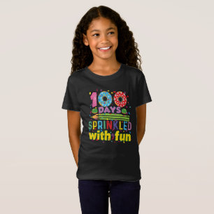 Camiseta 100 dias de jardim de infância de raparigas da esc