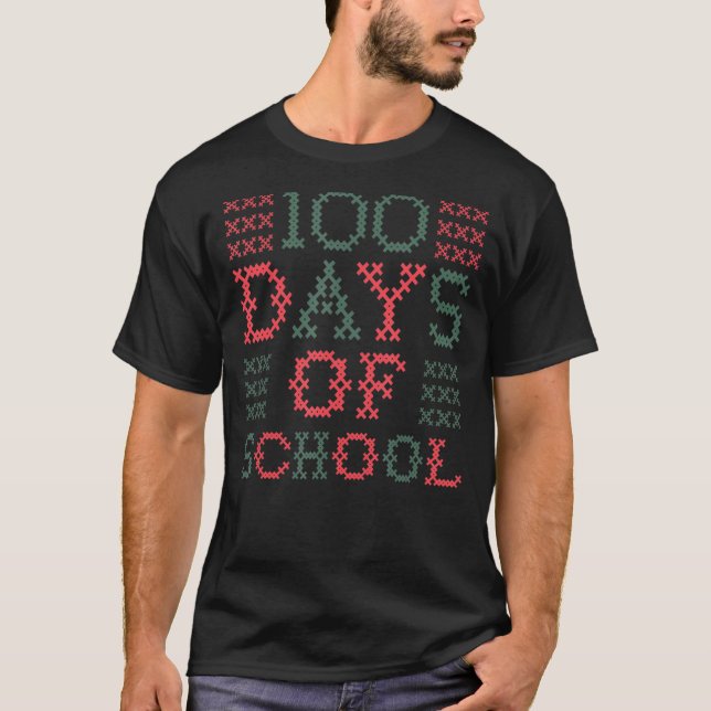 Camiseta 100 dias de jardim de infância Feliz 100 dias de e (Frente)