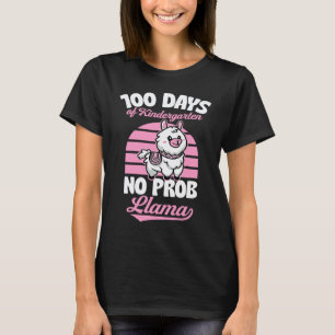 Camiseta 100 Dias De Jardim De Infância Sem Prob Llama Anim