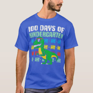 Camiseta 100 Dias De Jardim Infantil Trex Dinossaur 100 Dia