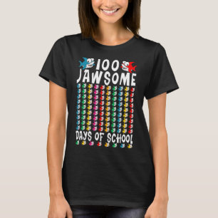 Camiseta 100 Dias de Jawsome de Tubarão Escolar 100º Dia de