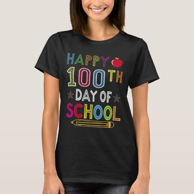 Camiseta 100 Dias De Jovens Escolares Presentes Para Estuda (Frente)
