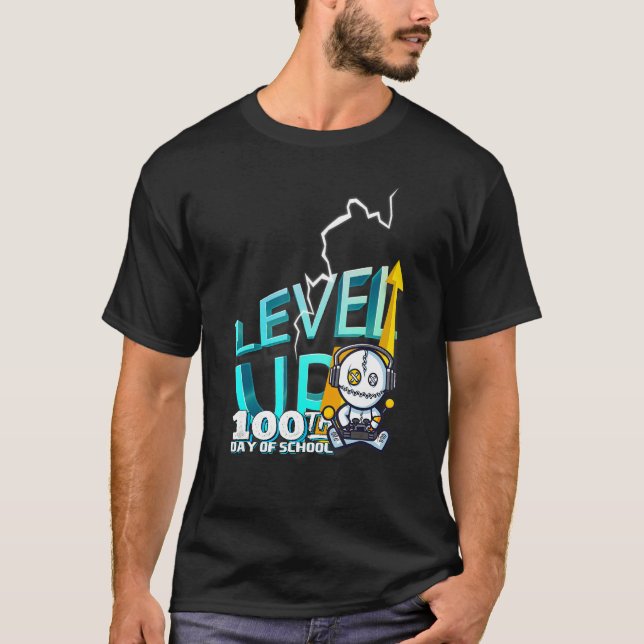 Camiseta 100 Dias De Jovens Jovens Jogadores De Vídeo De Ní (Frente)
