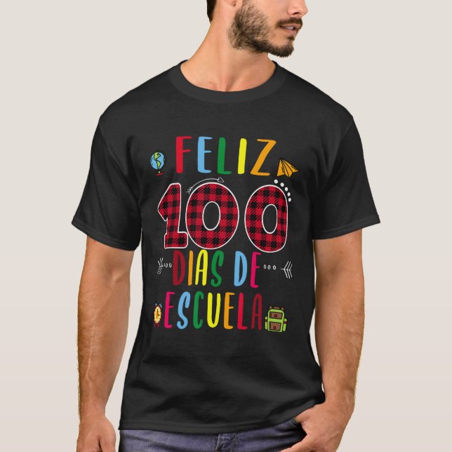 Camiseta 100 Dias De La Escuela Tee 100 Dias De Espano Esco (Frente)
