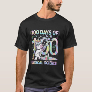 Camiseta 100 Dias De Laboratório De Unicórnio Arco-Íris Da