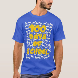 Camiseta 100 dias de mascote de cavalo escolar