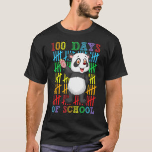 Camiseta 100 dias de Meninas de Panda da Escola 100 dias Sc