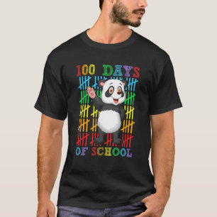 Camiseta 100 dias de Meninas de Panda da Escola 100 dias Sc