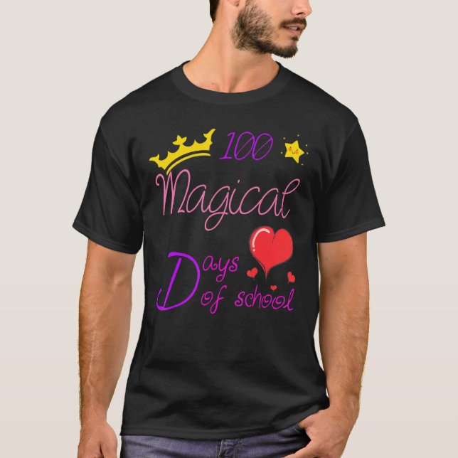 Camiseta 100 Dias De Meninas Escolares Correm 100 Dias Mági (Frente)