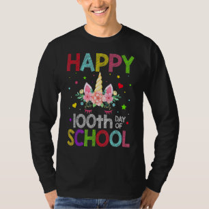 Camiseta 100 Dias De Meninas Unicórnicas Escolares 100 Dias
