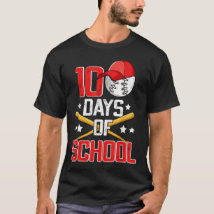 Camiseta 100 Dias De Meninos Escolares De Beisebol Escolar