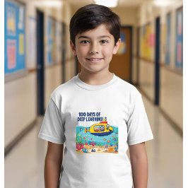 Camiseta 100 dias de meninos escolares dedicados à aprendiz