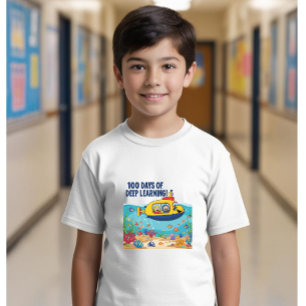 Camiseta 100 dias de meninos escolares dedicados à aprendiz
