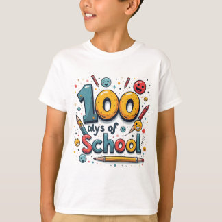 Camiseta 100 dias de meninos escolares na design