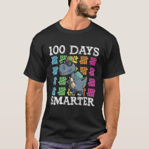 Camiseta 100 Dias De Meninos Escolares, T Rex Smarter Kids
