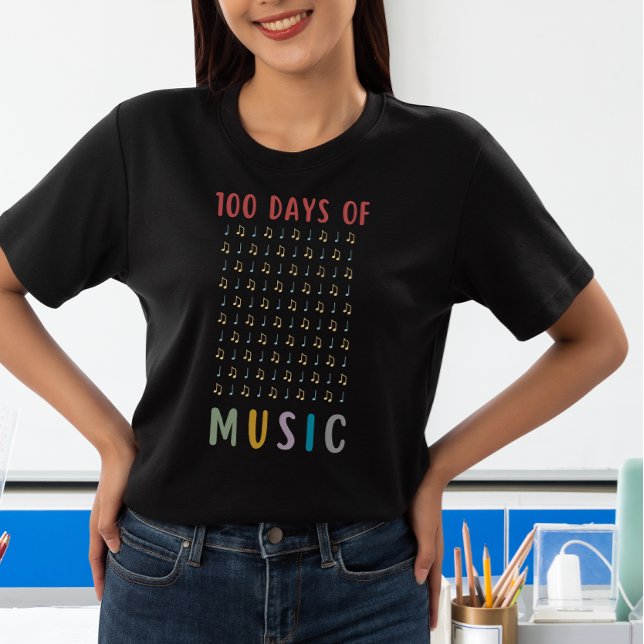 Camiseta 100 dias de notas musicais 100º professor no dia e (Criador carregado)