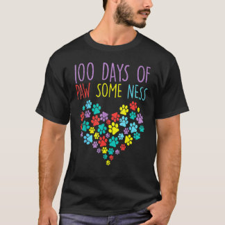 Camiseta 100 Dias De Pawsomeness Coração Cachorro da Escola