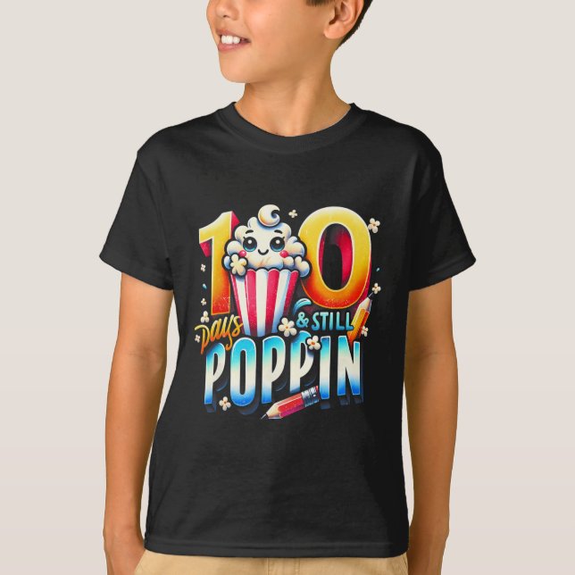 Camiseta 100 Dias De Pipoca Divertida Que Voltava Para Scho (Frente)