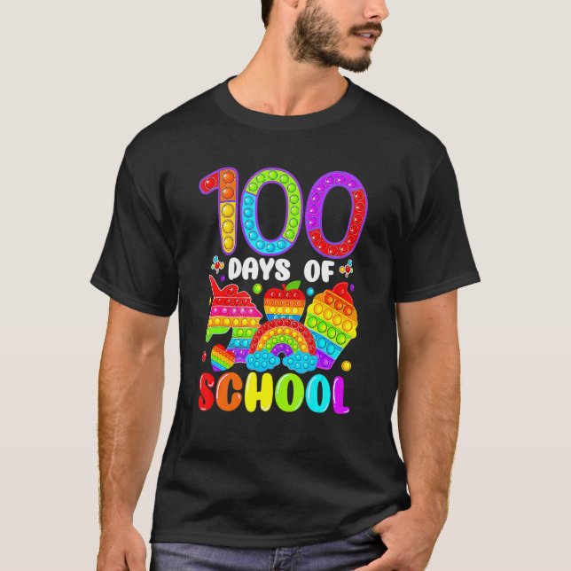 Camiseta 100 Dias De Pop De Escola Professores De Ti Menina (Frente)