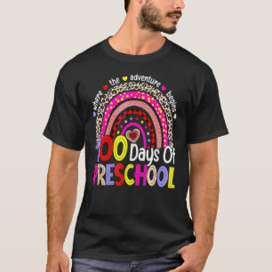 Camiseta 100 Dias De Pré-Escolas Feliz 100º Dia De Chuva Es