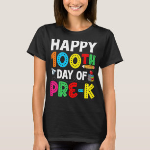 Camiseta 100 Dias De Pré-K Feliz 100º Dia Da Escola 1