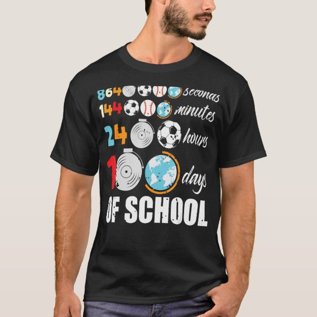 Camiseta 100 dias de pré-seleção elementar de alunos da cla (Frente)