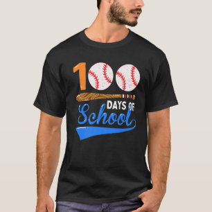 Camiseta 100 Dias De Prêmio De 100 Dias De Basebol Escolar
