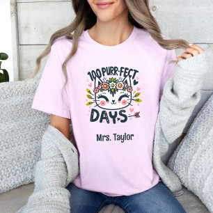 Camiseta 100 dias de professor colorido de escola